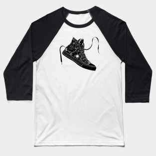 Cancer high tops - Black & White Baseball T-Shirt